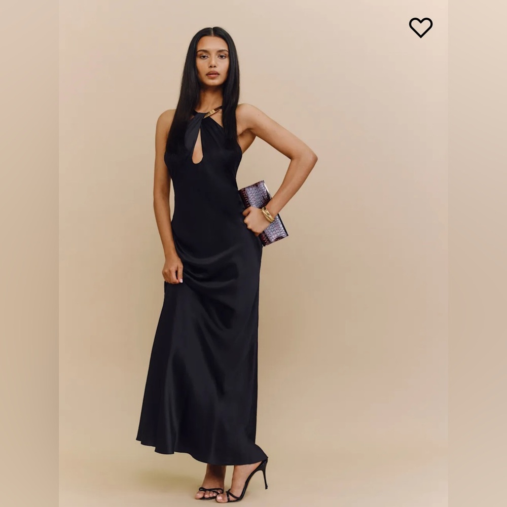 Reformation Yvaine Silk Dress Black - Size 2